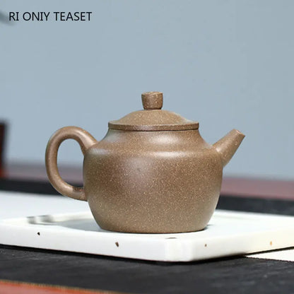 220ml Chinese Yixing Purple Clay Teapots Famous Artists Handmade Tea Pot Raw Ore Gray Section Mud Beauty Kettle Zisha Tea Set