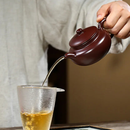 220ml Chinese Yixing Purple Clay Teapots Handmade Raw Ore Zhu Mud Antique Tea Pot Beauty Kettle Zisha Tea Set Teaware Supplies