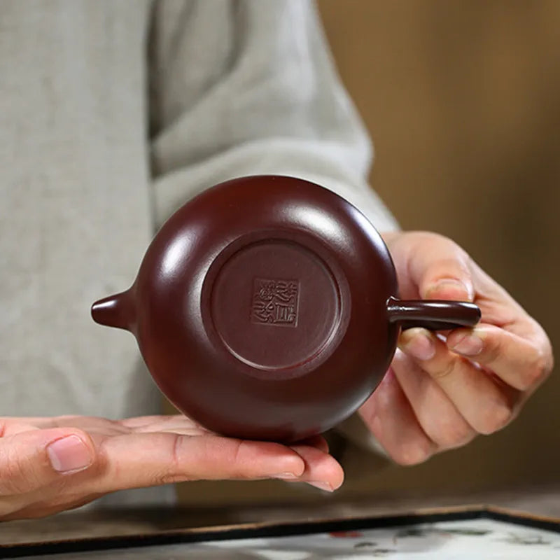 220ml Chinese Yixing Purple Clay Teapots Handmade Raw Ore Zhu Mud Antique Tea Pot Beauty Kettle Zisha Tea Set Teaware Supplies