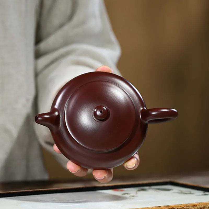 220ml Chinese Yixing Purple Clay Teapots Handmade Raw Ore Zhu Mud Antique Tea Pot Beauty Kettle Zisha Tea Set Teaware Supplies