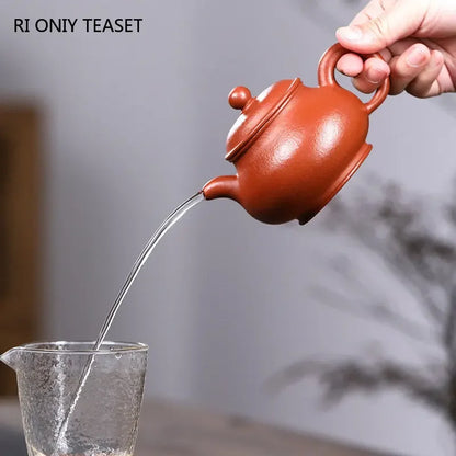 220ml Chinese Yixing Purple Clay Teapots Raw Ore Beauty Kettle Famous Artists Handmade Tea Pot Teaware Authentic Zisha Tea Set
