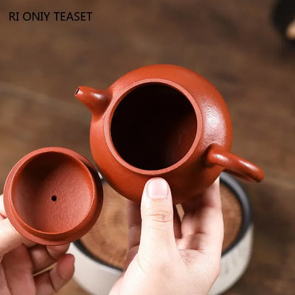 220ml Chinese Yixing Purple Clay Teapots Raw Ore Beauty Kettle Famous Artists Handmade Tea Pot Teaware Authentic Zisha Tea Set