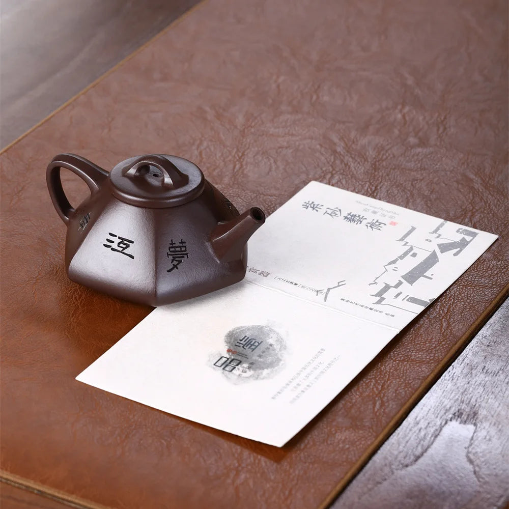 220ml Chinese Yixing Purple Clay Teapots Raw Ore Zhu Mud Stone Scoop Tea Pot Household Zisha Beauty Kettle Tea Set Accessories