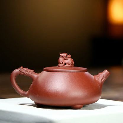 220ml Chinese kungfu tea pot true yixing zisha dahongpao clay marked shipiao pots master handmade mascot statue original ore new