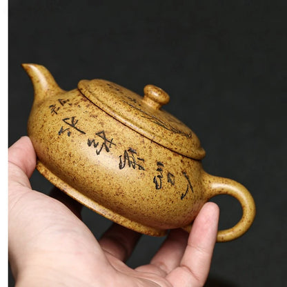 220ml Custom Yixing Purple Clay Teapot Section Mud Ball Hole Filter Tea Pot Hand-carved Zisha Tea Set Chinese Tea Accessories