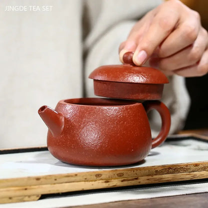 220ml Handmade Yixing Purple Clay Tea Pot Chinese Boutique Teapot Tradition Filter Beauty Tea Infuser Authentic Zisha Tea Set