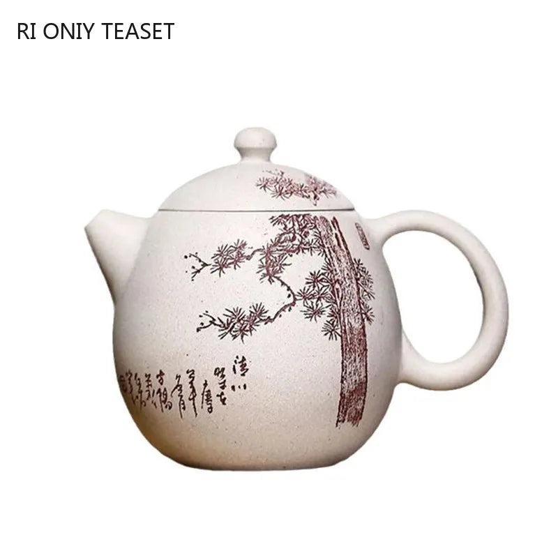 220ml High-end Chinese Yixing Purple Clay Teapots Handmade Dragon Egg Tea Pot Kettle Raw Ore White Duan Mud Zisha Tea Set