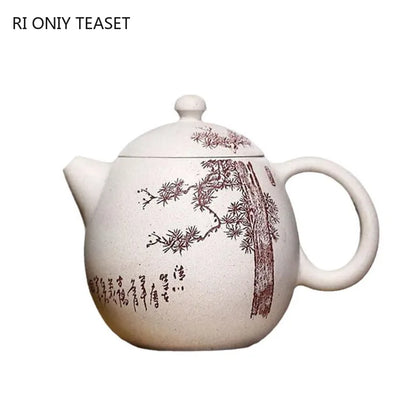 220ml High-end Chinese Yixing Purple Clay Teapots Handmade Dragon Egg Tea Pot Kettle Raw Ore White Duan Mud Zisha Tea Set