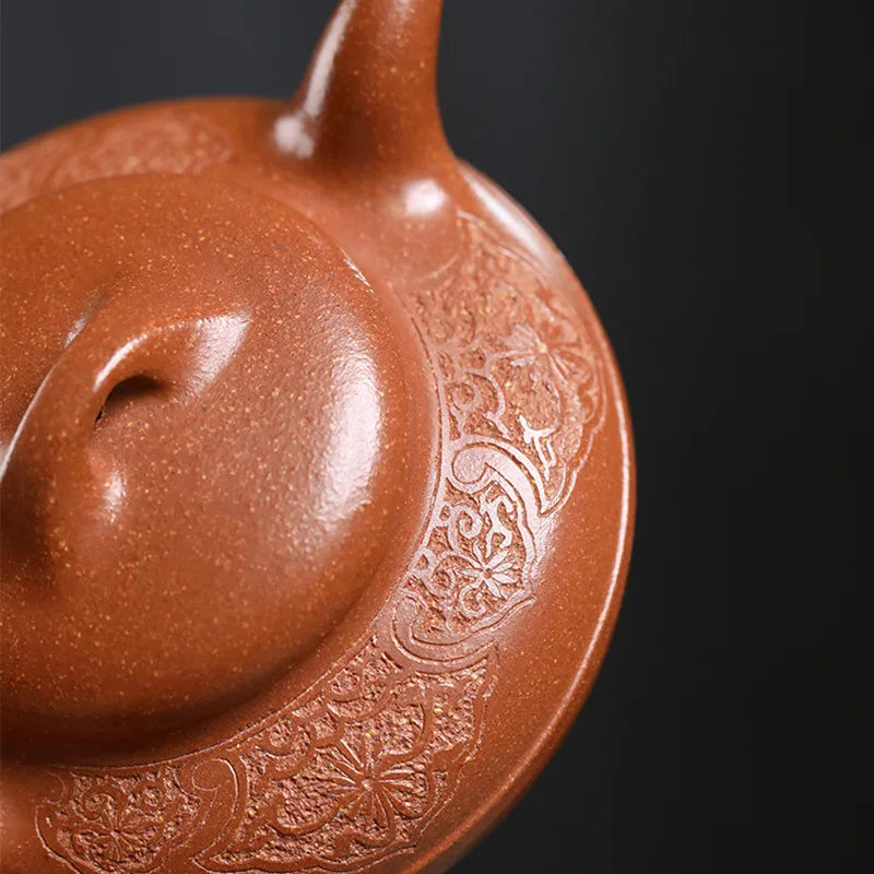 220ml High-end Yixing Handmade Purple Clay Teapot Beauty Kettle Famous Artists Hand-carved Tea Pot Chinese Raw Ore Zisha Tea Set