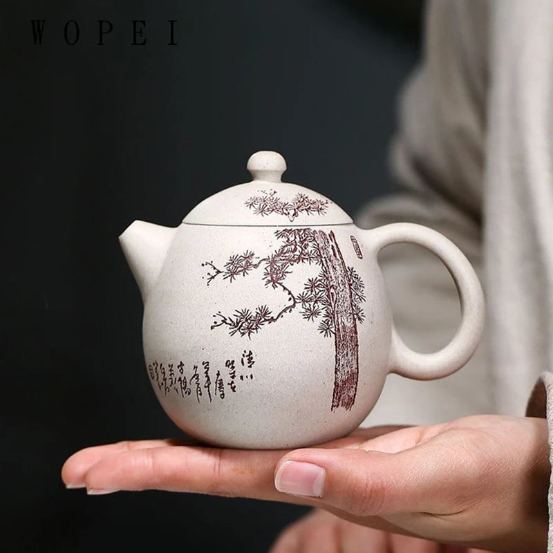 220ml High-end Yixing Purple Clay Teapots Master Handmade Dragon Egg Shape Tea Pot Kettle Customized Zisha Tea Set Collection