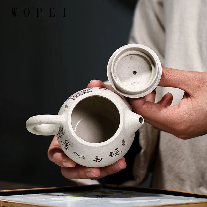 220ml High-end Yixing Purple Clay Teapots Master Handmade Dragon Egg Shape Tea Pot Kettle Customized Zisha Tea Set Collection