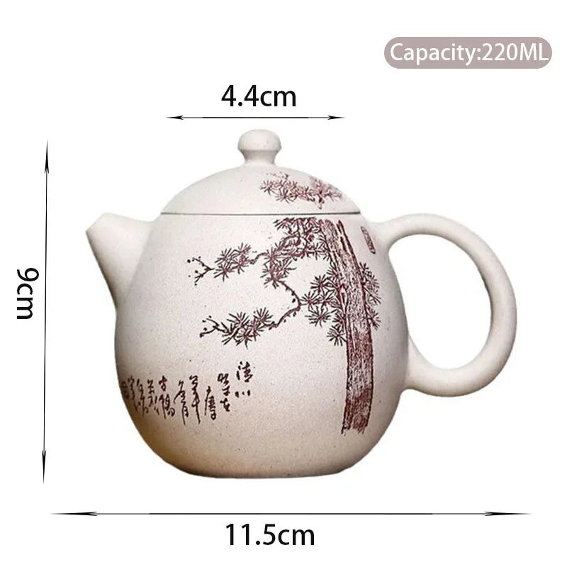 220ml High-end Yixing Purple Clay Teapots Master Handmade Dragon Egg Shape Tea Pot Kettle Customized Zisha Tea Set Collection
