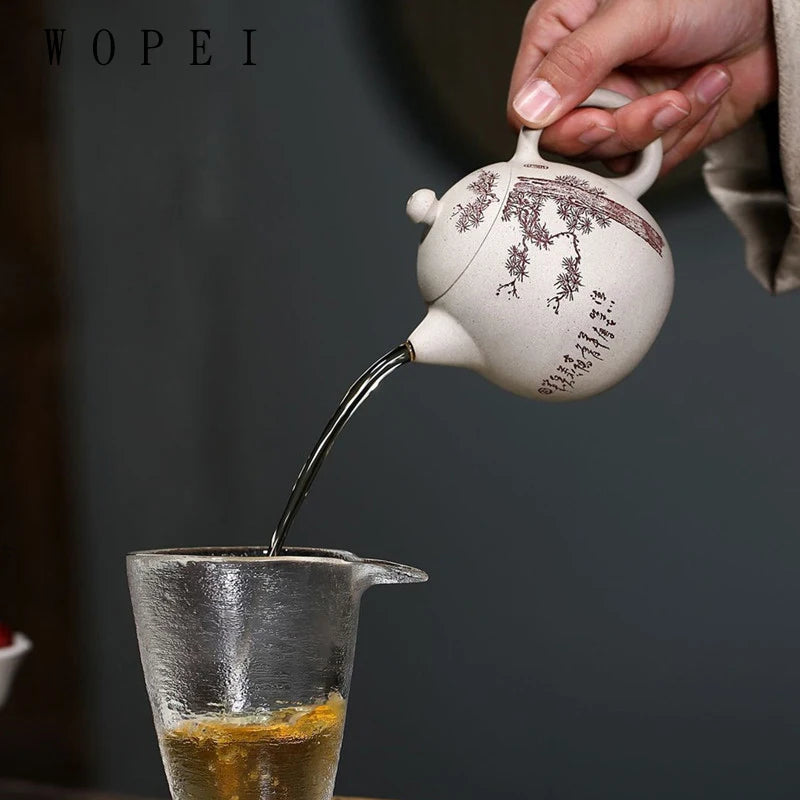220ml High-end Yixing Purple Clay Teapots Master Handmade Dragon Egg Shape Tea Pot Kettle Customized Zisha Tea Set Collection