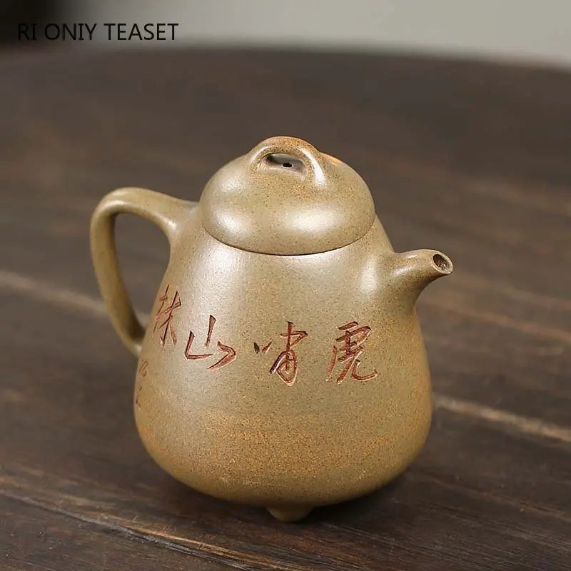 220ml High-end Yixing Raw Ore Purple Clay Teapots Famous Artists Handmade High Stone Scoop Tea Pot Kettle Chinese Zisha Tea Set