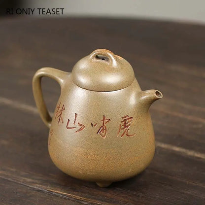 220ml High-end Yixing Raw Ore Purple Clay Teapots Famous Artists Handmade High Stone Scoop Tea Pot Kettle Chinese Zisha Tea Set