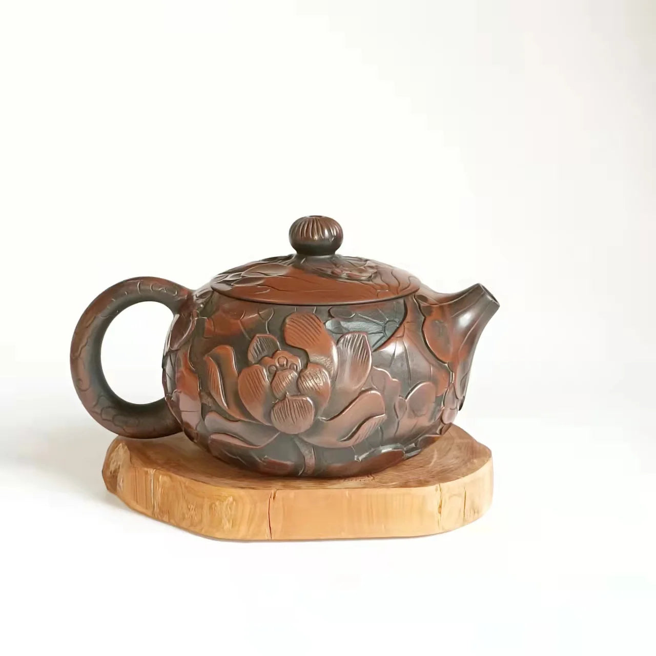 220ml Jianshui Pure Handmade Lotus Carving Tea Pot(Not Yixing Zisha) Ceramic  Kung Fu Tea Set Drinkware Tea Ceremony