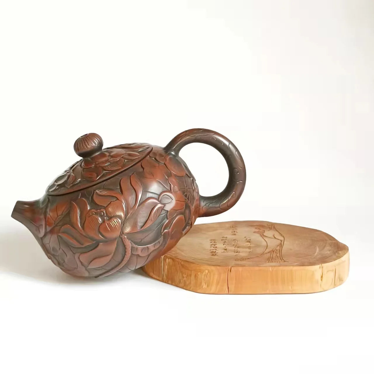 220ml Jianshui Pure Handmade Lotus Carving Tea Pot(Not Yixing Zisha) Ceramic  Kung Fu Tea Set Drinkware Tea Ceremony