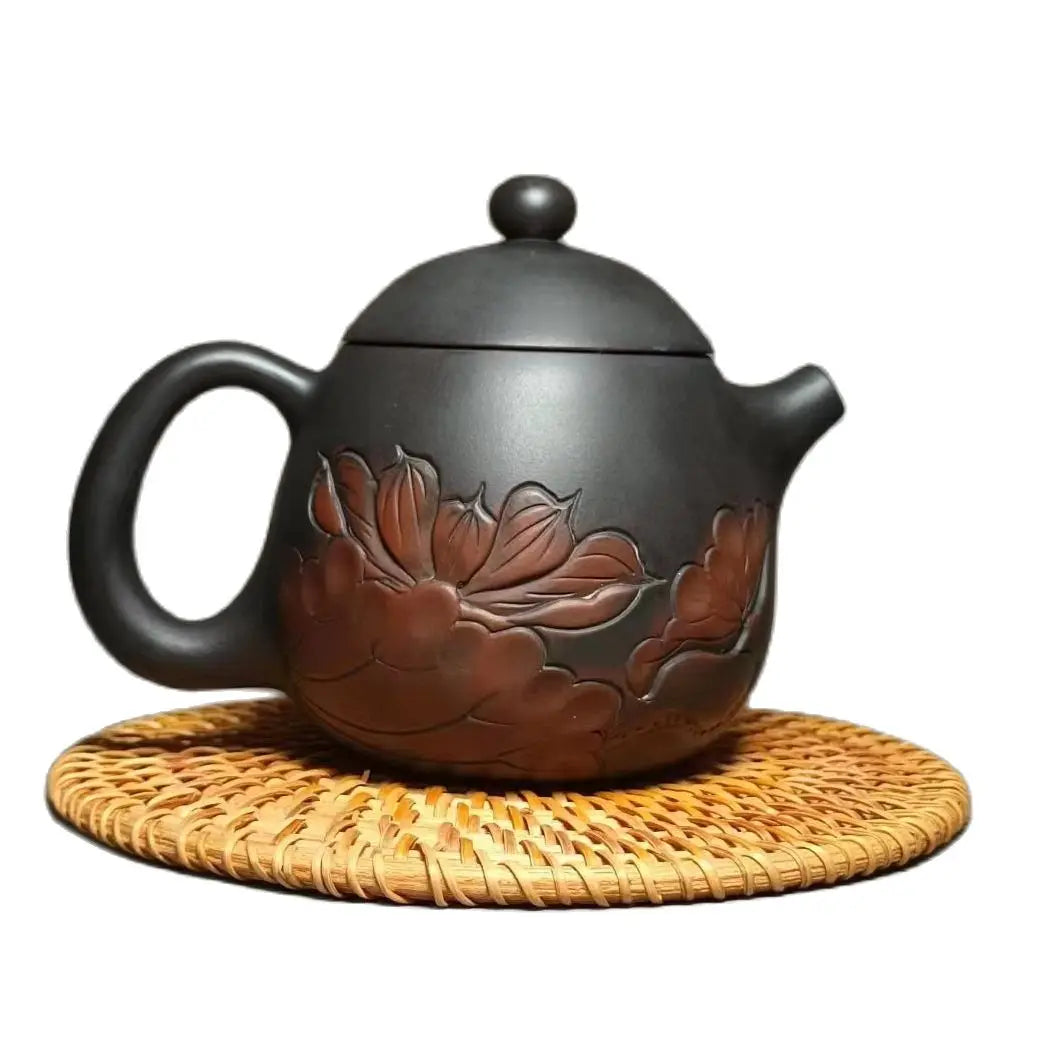 220ml Jianshui Purple Clay Handmade Lotus Carving Tea Pot(Not Yixing Zisha) Kung Fu Tea Set Drinkware Tea Ceremony