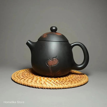 220ml Jianshui Purple Clay Handmade Lotus Carving Tea Pot(Not Yixing Zisha) Kung Fu Tea Set Drinkware Tea Ceremony