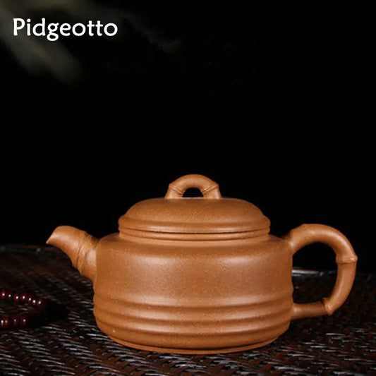220ml Yixing China Famous Purple Sand Bell Tea Pot Genuine Handmad Bamboo Teapots Kung Fu ceramic tea set