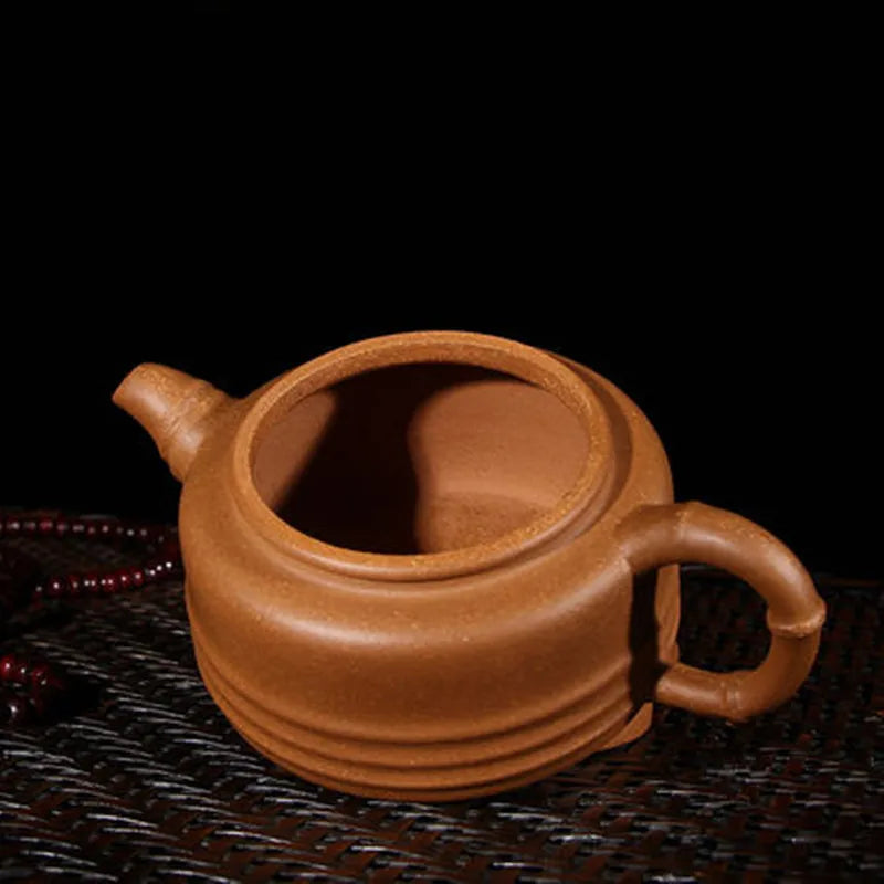 220ml Yixing China Famous Purple Sand Bell Tea Pot Genuine Handmad Bamboo Teapots Kung Fu ceramic tea set
