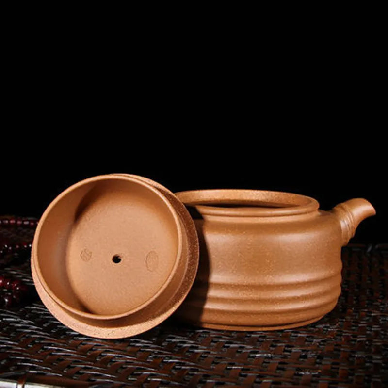 220ml Yixing China Famous Purple Sand Bell Tea Pot Genuine Handmad Bamboo Teapots Kung Fu ceramic tea set