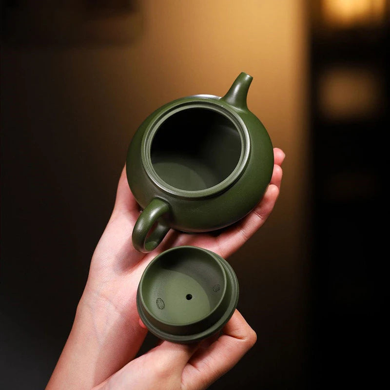 220ml Yixing Famous Purple Clay Teapots Handmade Tea Pot Raw Ore Green Mud Beauty Kettle Chinese Zisha Tea Set Teaware Gifts