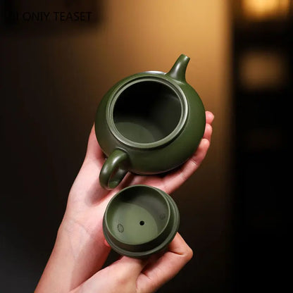 220ml Yixing Famous Purple Clay Teapots Handmade Tea Pot Raw Ore Green Mud Beauty Kettle Chinese Zisha Tea Set Teaware Gifts