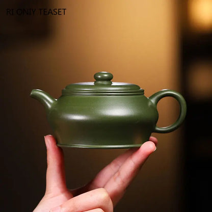 220ml Yixing Famous Purple Clay Teapots Handmade Tea Pot Raw Ore Green Mud Beauty Kettle Chinese Zisha Tea Set Teaware Gifts