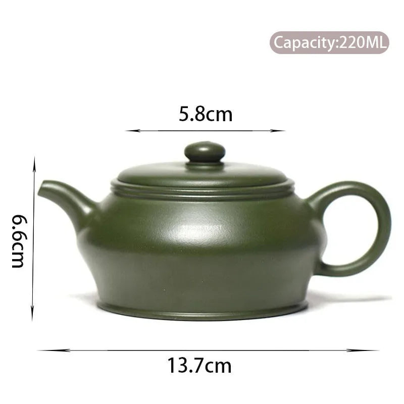 220ml Yixing Famous Purple Clay Teapots Handmade Tea Pot Raw Ore Green Mud Beauty Kettle Chinese Zisha Tea Set Teaware Gifts