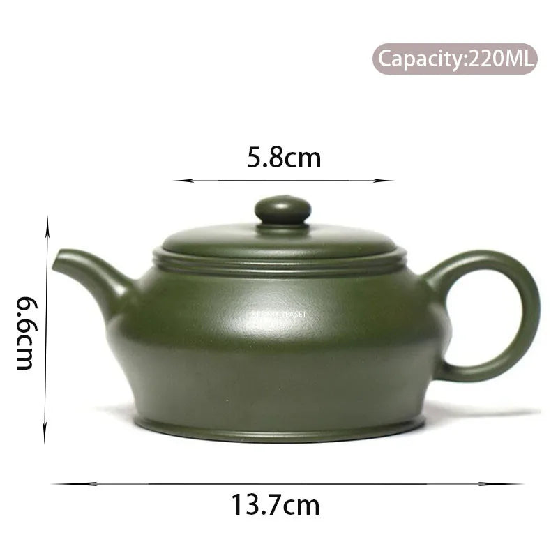 220ml Yixing Famous Purple Clay Teapots Handmade Tea Pot Raw Ore Green Mud Beauty Kettle Chinese Zisha Tea Set Teaware Gifts