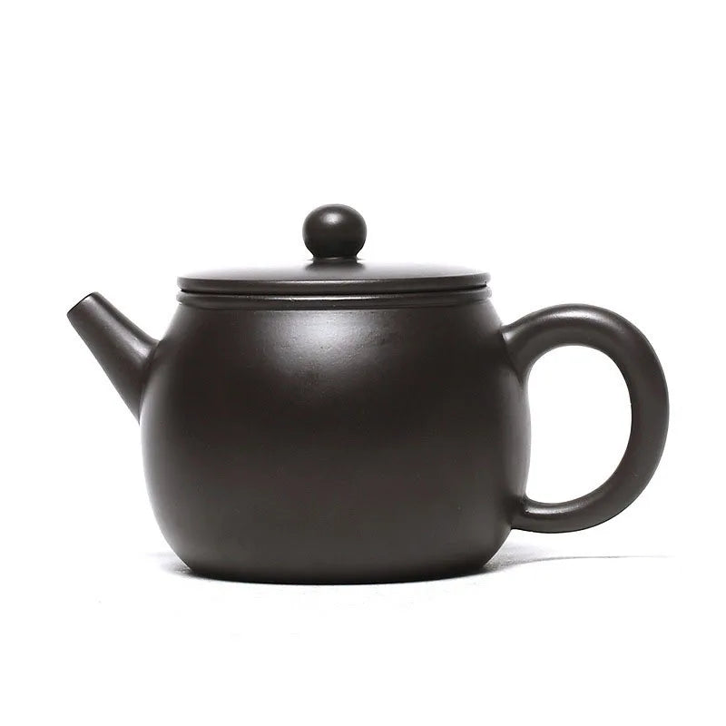 220ml Yixing Purple Clay Teapot Master Handmade Large Diameter Tea Pot Raw Ore Black Mud Kettle Chinese Zisha Tea Set Gifts