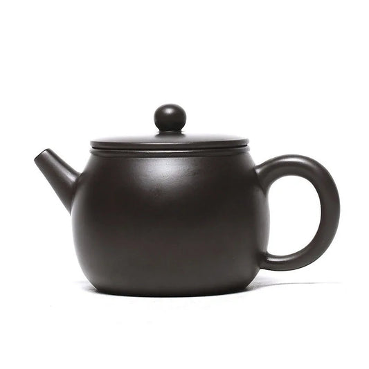 220ml Yixing Purple Clay Teapot Master Handmade Large Diameter Tea Pot Raw Ore Black Mud Kettle Chinese Zisha Tea Set Gifts