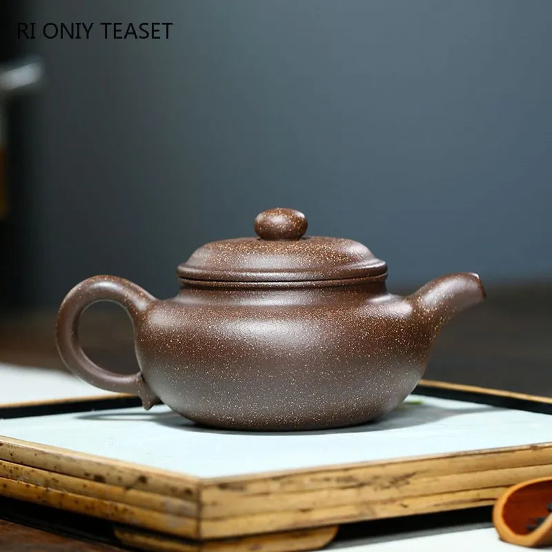 220ml Yixing Purple Clay Teapots Authentic Handmade Antique Tea Pot Raw Ore Multicolored Mud Beauty Kettle Chinese Zisha Tea Set