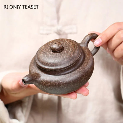 220ml Yixing Purple Clay Teapots Authentic Handmade Antique Tea Pot Raw Ore Multicolored Mud Beauty Kettle Chinese Zisha Tea Set