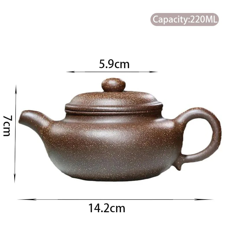 220ml Yixing Purple Clay Teapots Authentic Handmade Antique Tea Pot Raw Ore Multicolored Mud Beauty Kettle Chinese Zisha Tea Set