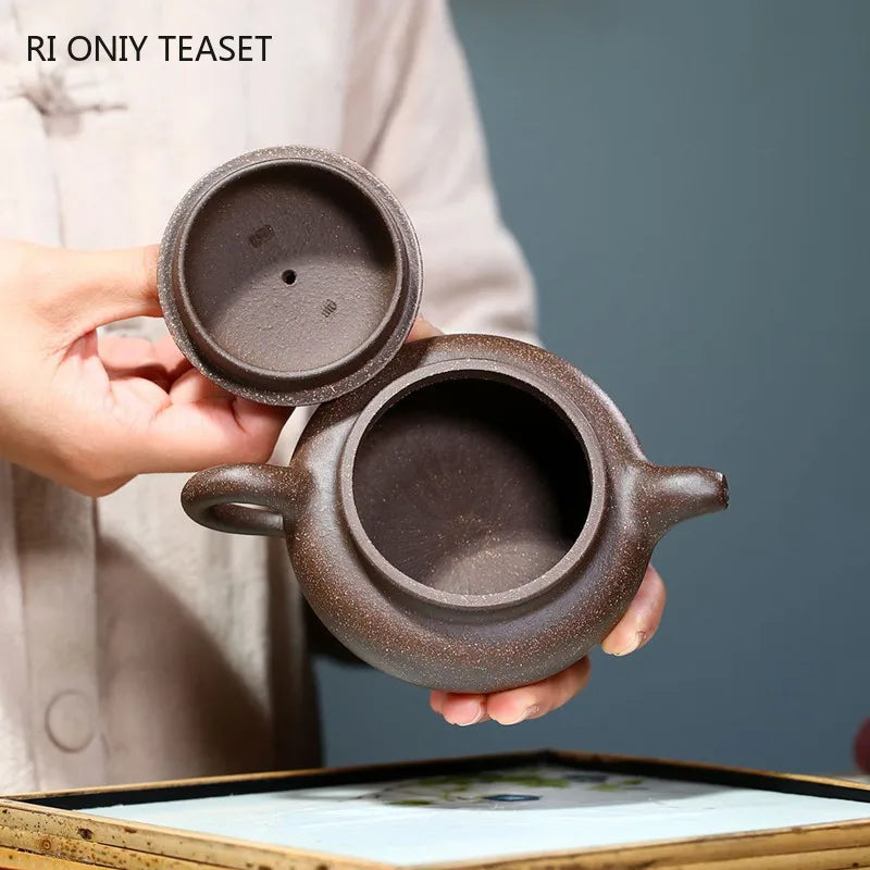 220ml Yixing Purple Clay Teapots Authentic Handmade Antique Tea Pot Raw Ore Multicolored Mud Beauty Kettle Chinese Zisha Tea Set