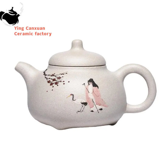 220ml Yixing Purple Clay Teapots Master Hand-painted Character Pattern Tea Pot Home Filter Kettle Chinese Zisha Tea Set Gifts