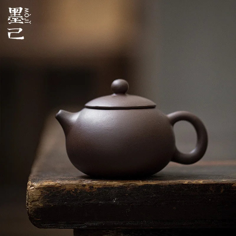 220ml Yixing Purple Sand Xishi Tea Pot Kung Fu Tea Set Ceramic Purple Tea Pot Raw Mineral Small Capacity Purple Sand Pot