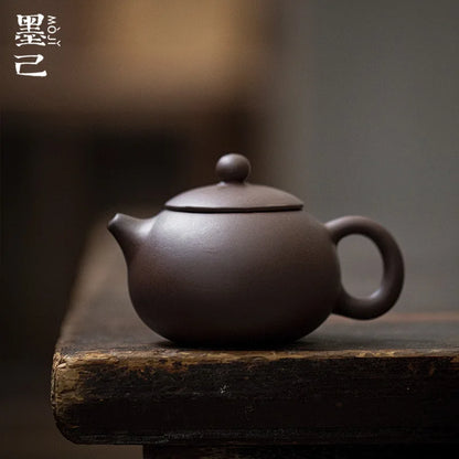 220ml Yixing Purple Sand Xishi Tea Pot Kung Fu Tea Set Ceramic Purple Tea Pot Raw Mineral Small Capacity Purple Sand Pot