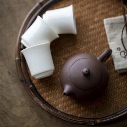 220ml Yixing Purple Sand Xishi Tea Pot Kung Fu Tea Set Ceramic Purple Tea Pot Raw Mineral Small Capacity Purple Sand Pot