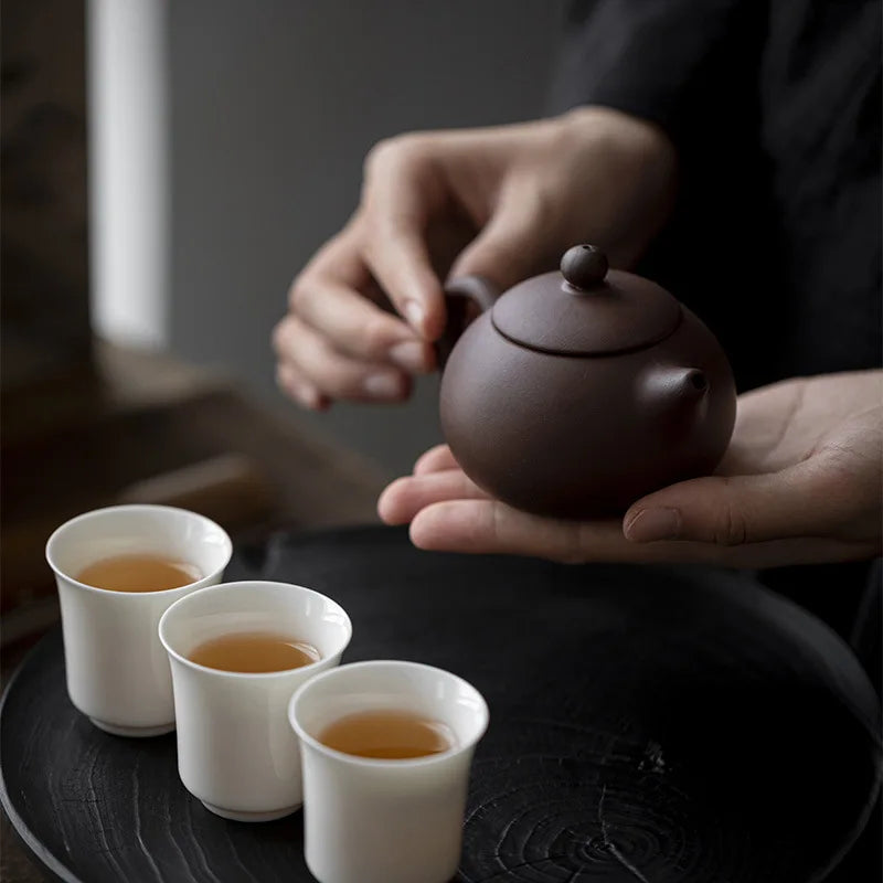 220ml Yixing Purple Sand Xishi Tea Pot Kung Fu Tea Set Ceramic Purple Tea Pot Raw Mineral Small Capacity Purple Sand Pot