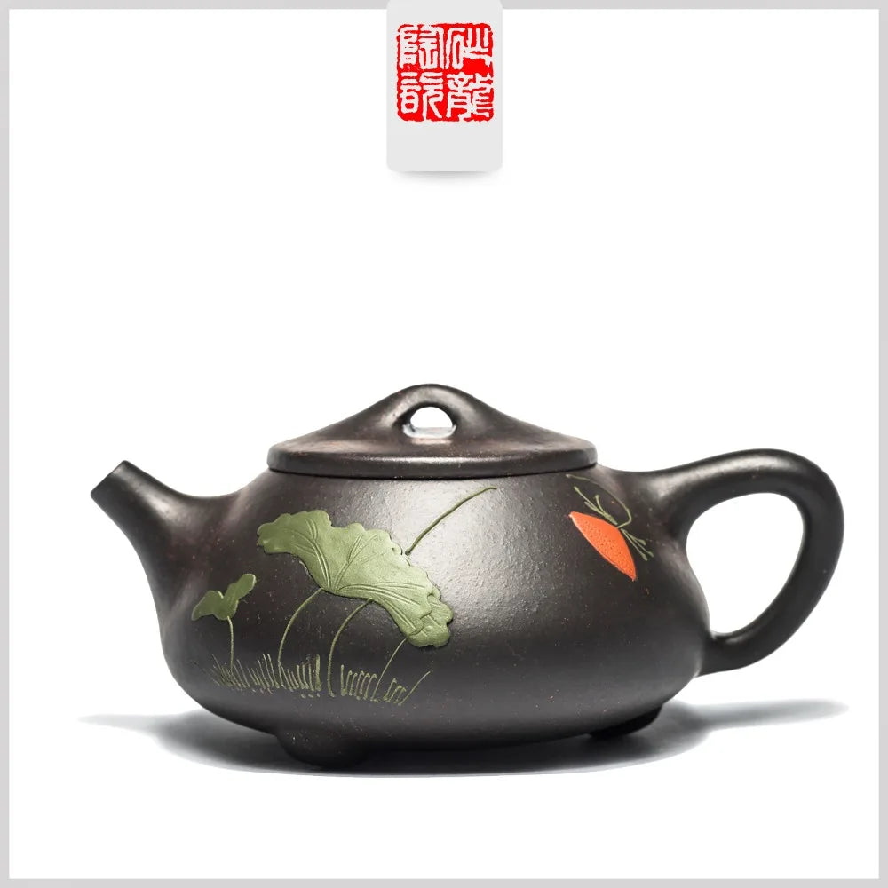 220ml Yixing Zisha Tea Pot Famous Hand-made Stone Scoop Teapot Black Tea Puer Tea Kung Fu Tea Set Gift Set Free Shipping