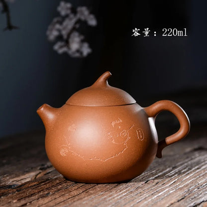 220ml Yixing original Zisha teapot genuine master all handmade down slope clay tea pot tea gift Free shipping