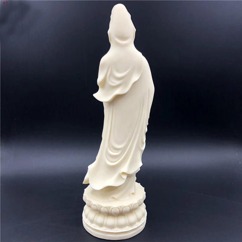 22CM TALL GOOD HOME  SHOP ROOM Efficacious Bless Health GOOD LUCK bring wealth Guanyin Buddha Bodhisattva Carving statue