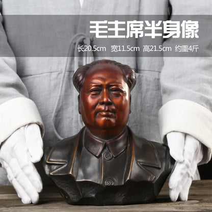 22CM # TOP GOOD original crafts-efficacious Mascot  Good luck FENG SHUI Chairman Mao Mao Zedong brass statue Sculpture