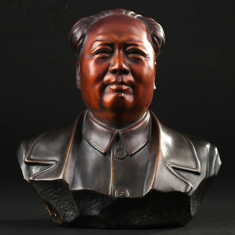 22CM # TOP GOOD original crafts-efficacious Mascot  Good luck FENG SHUI Chairman Mao Mao Zedong brass statue Sculpture