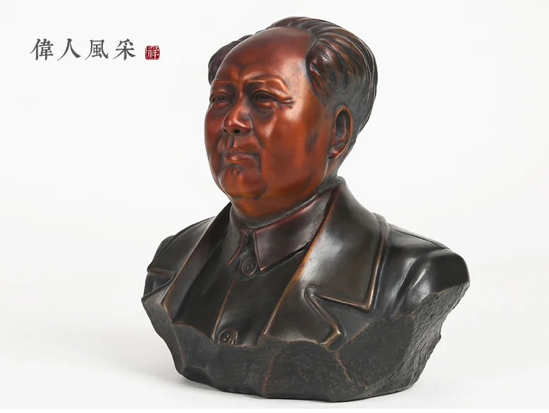22CM # TOP GOOD original crafts-efficacious Mascot  Good luck FENG SHUI Chairman Mao Mao Zedong brass statue Sculpture