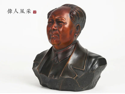 22CM # TOP GOOD original crafts-efficacious Mascot  Good luck FENG SHUI Chairman Mao Mao Zedong brass statue Sculpture