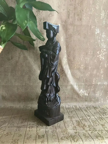 22CM tall # bless family Safety Health luck Talisman home efficacious Protection Sea Goddess Meizhou Mazu wood Carving statue